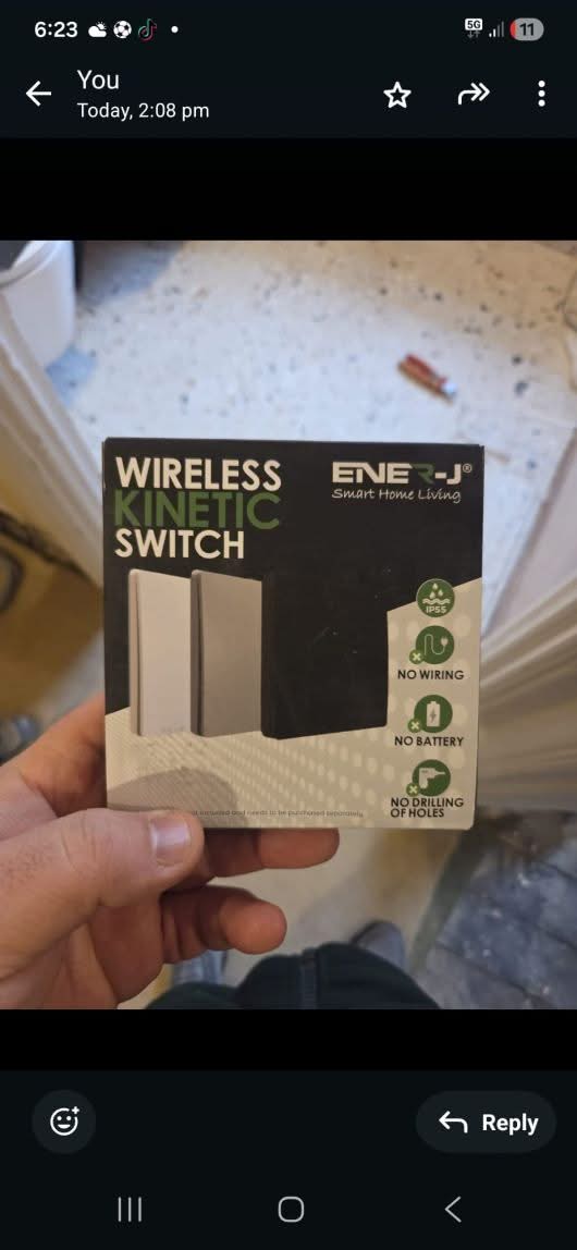 Wireless Kinetic Switch Installation Morden | BuildSpark Electrician in Morden installing an Ener-J wireless kinetic switch without additional wiring – BuildSpark