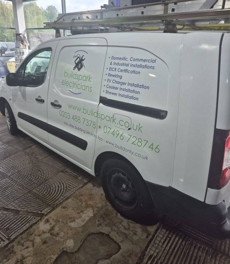 BuildSpark Electrician Van – Local Electrical Services South West London BuildSpark emergency electrician van parked for local electrical repairs in South West London
